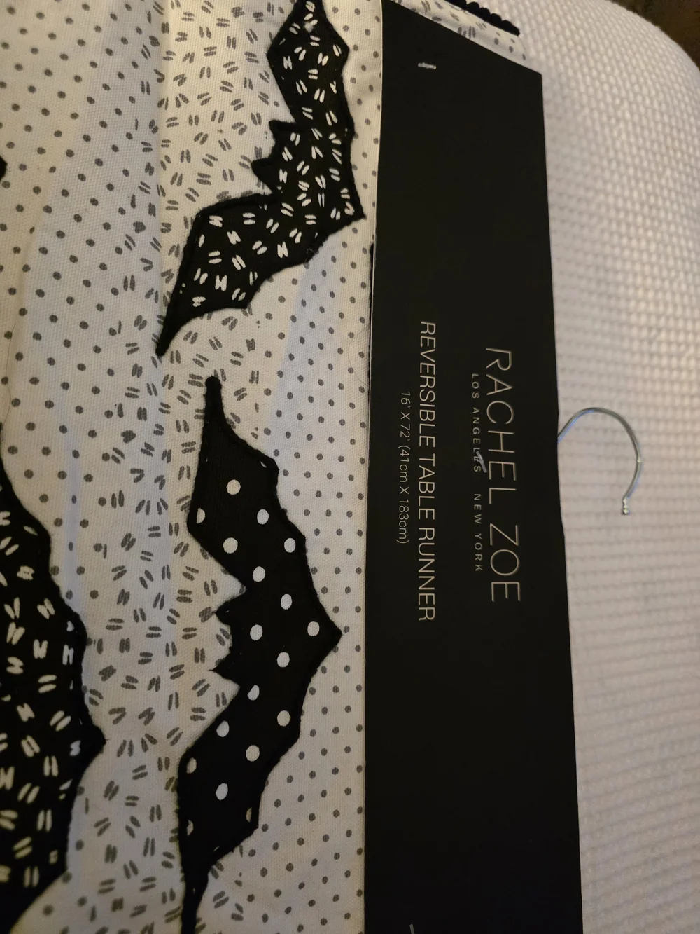 Rachel Zoe Black and White BATS TABLE RUNNER